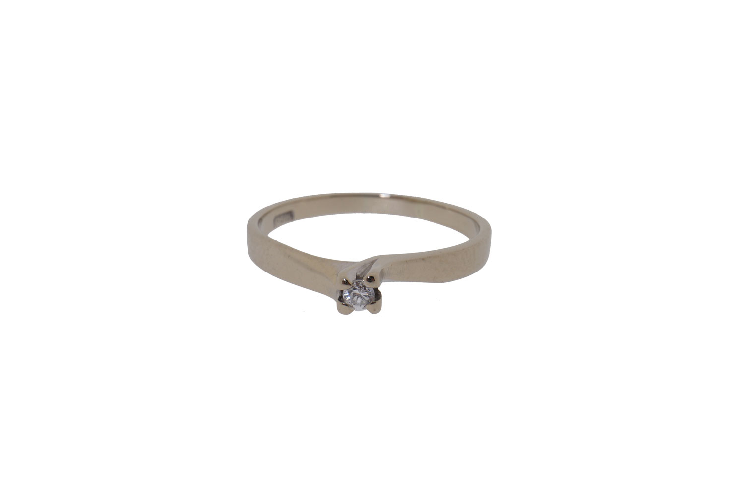 14 karaat witgouden solitair ring met diamant