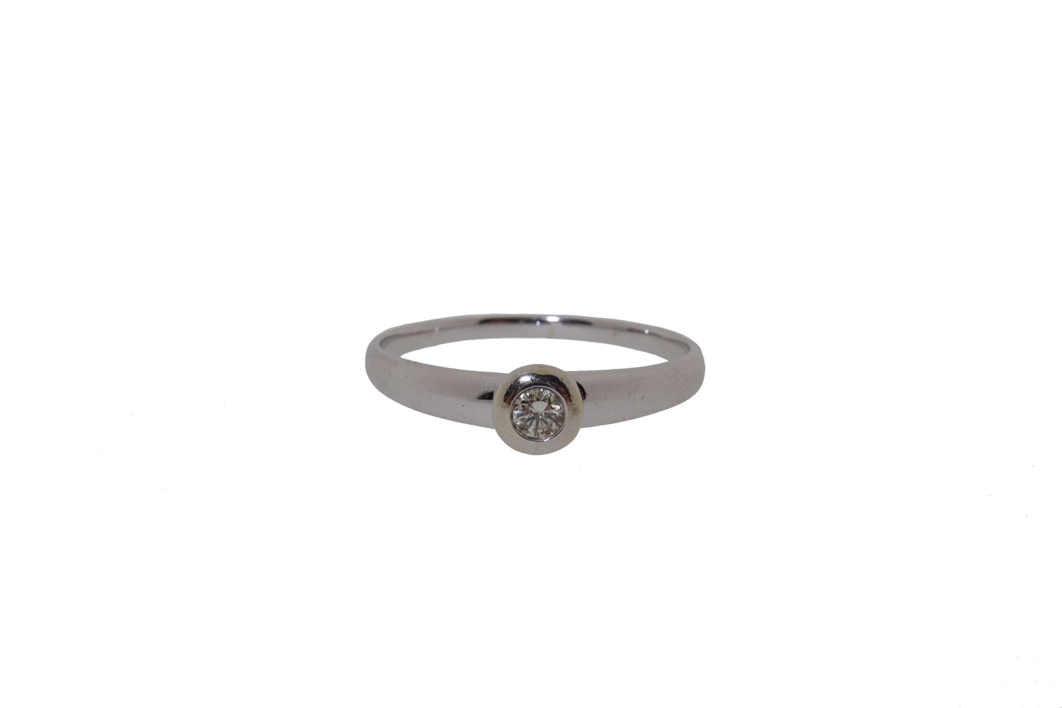 14 karaat witgouden Christ ring met diamant