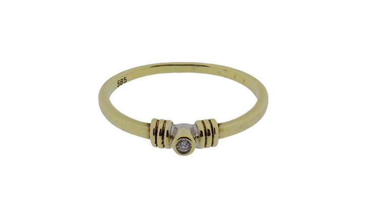 Gouden Solitair Ring Met Diamant | 14K