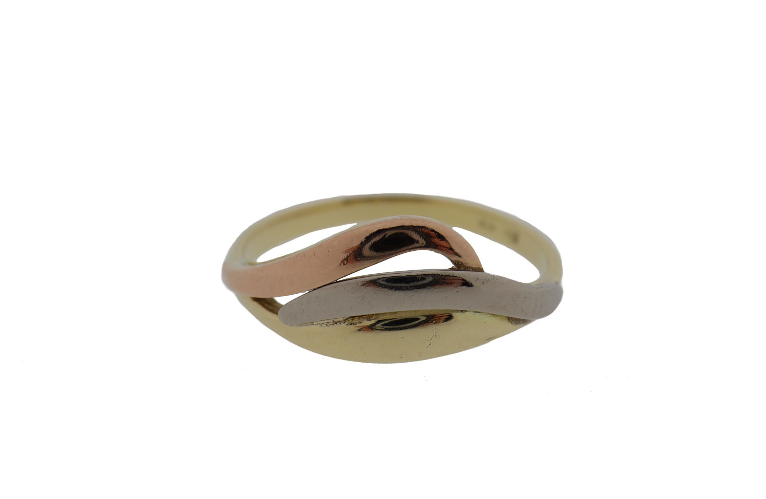 14 karaat tricolor gouden ring