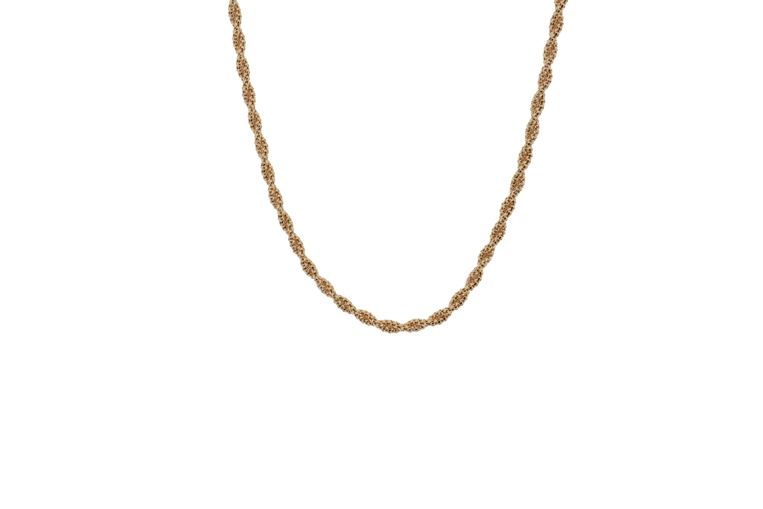 18 karaat gouden gedraaide mesh ketting