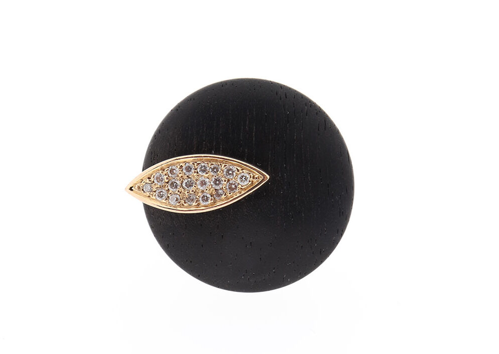 Oromalia Gouden Ring | 18K Met Ebbenhout