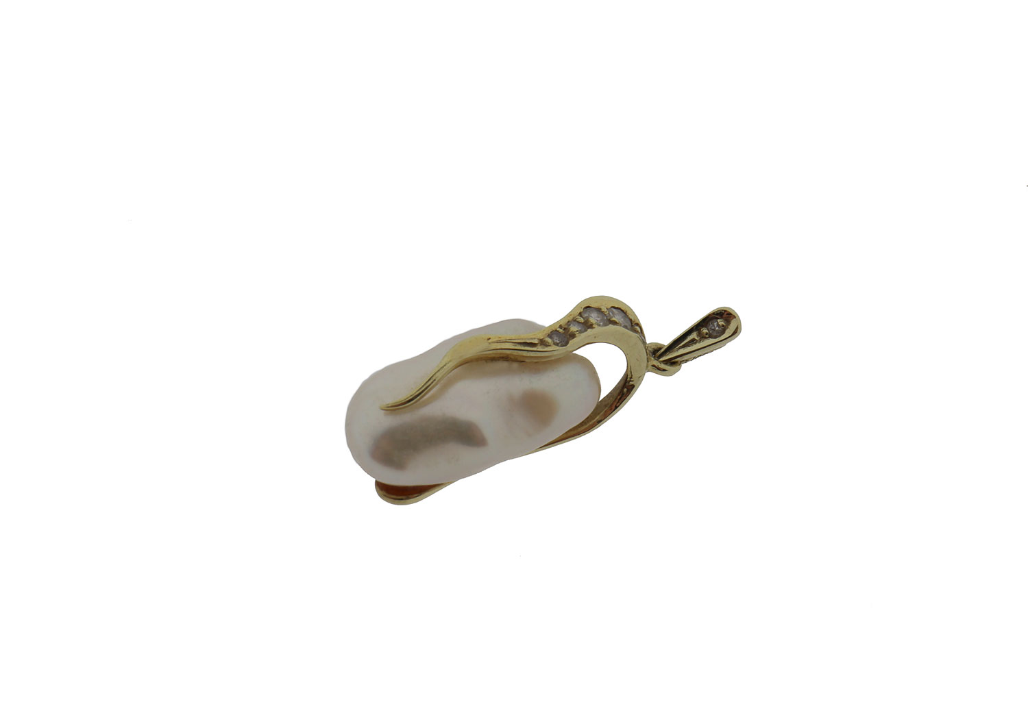 Unieke gouden hanger met barok parel