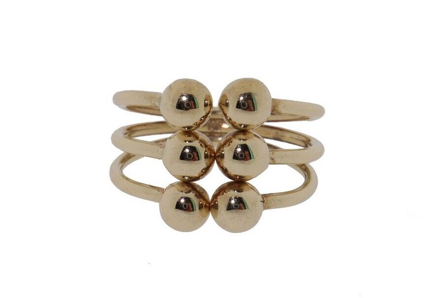 Unieke Gouden Bolletjes Ring