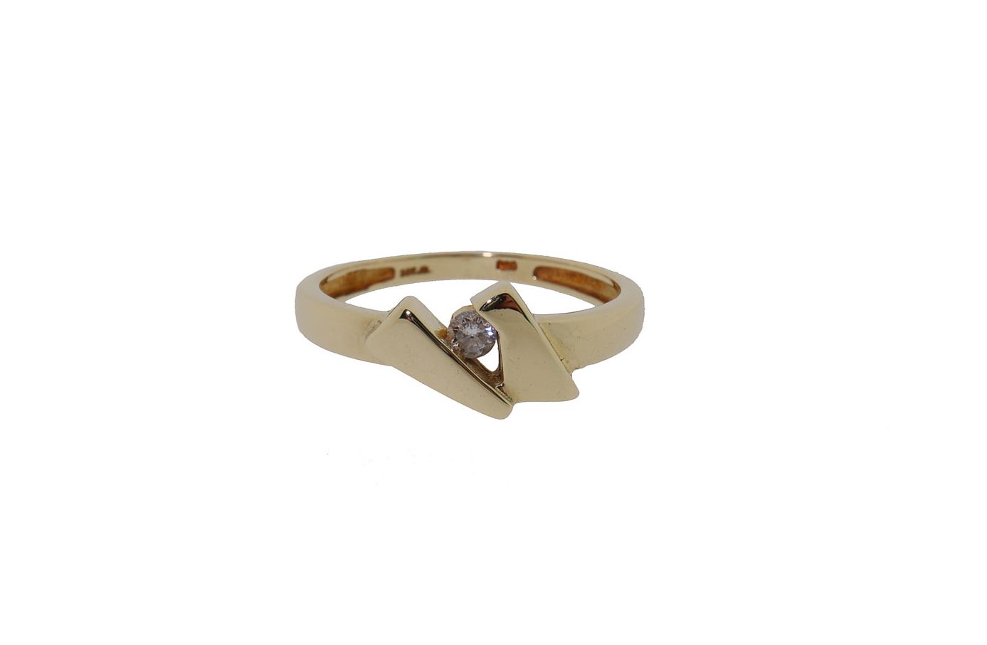 14 karaat gouden dames ring met diamant