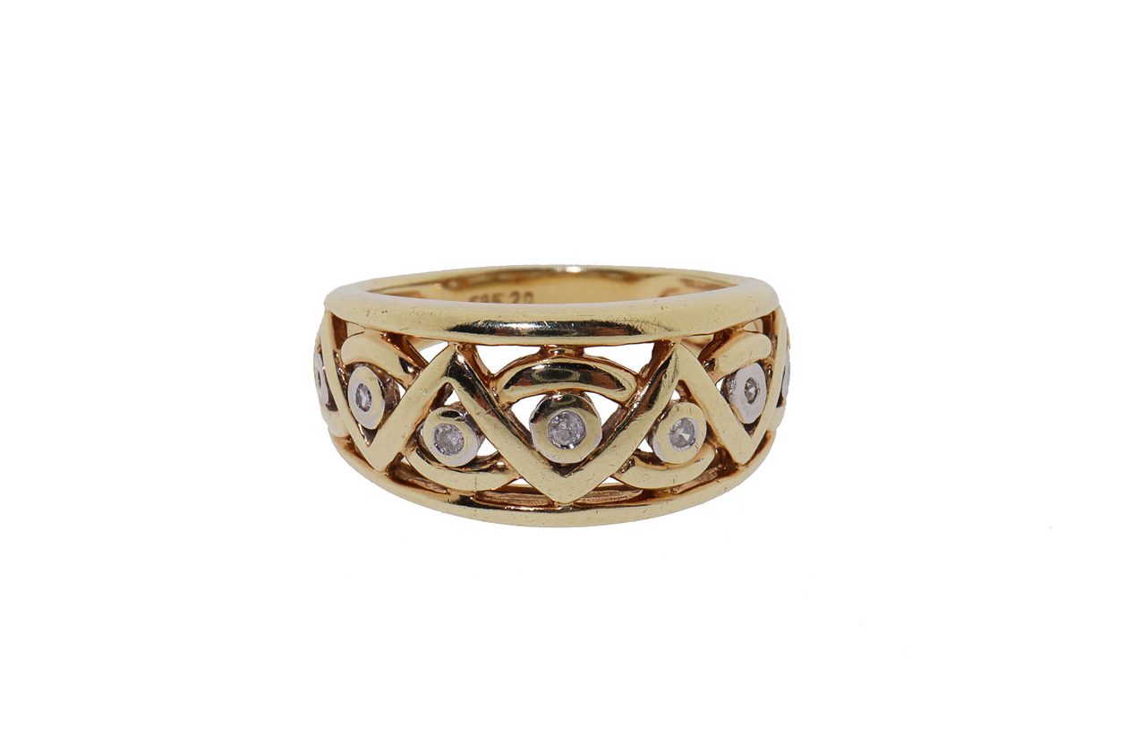 14 karaat gouden dames ring met diamanten