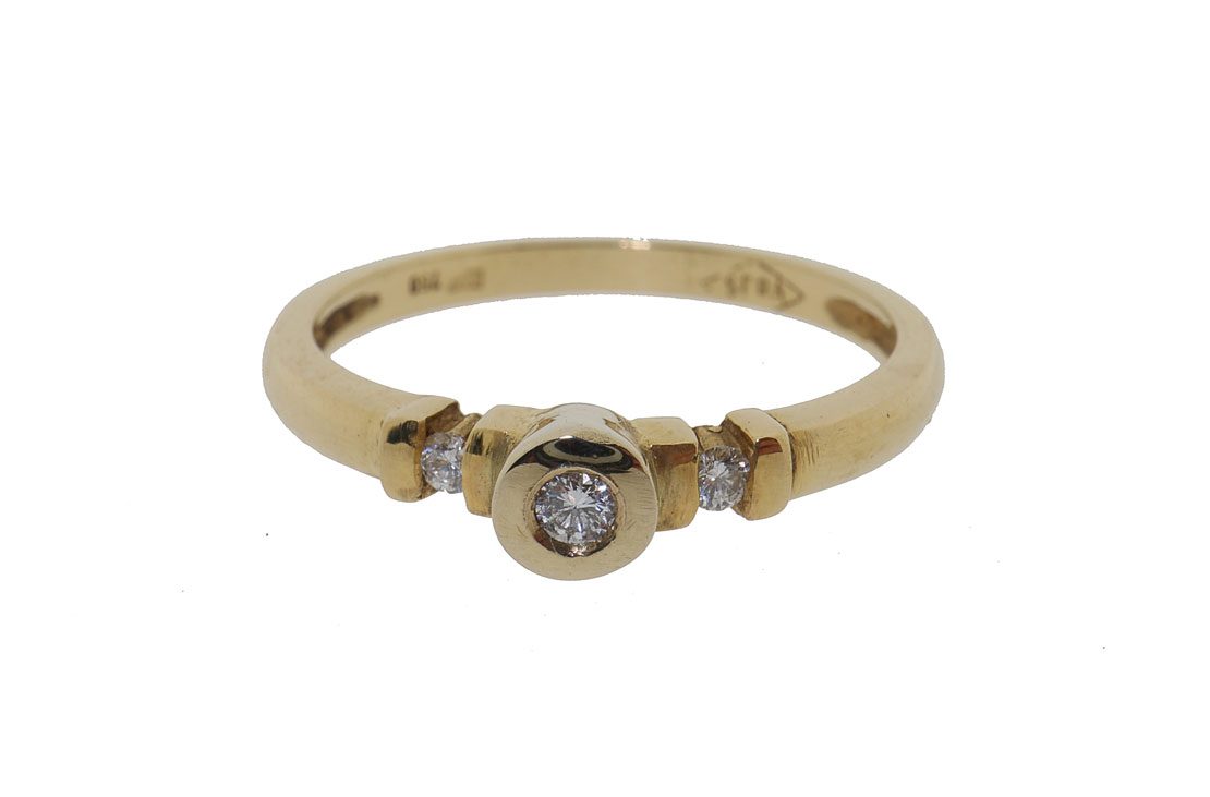 18 karaat gouden dames ring met diamanten