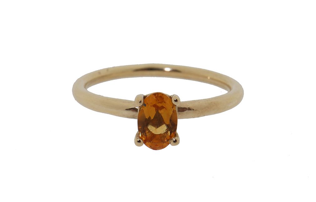 Aurelia - 14 karaat gouden citrien dames ring