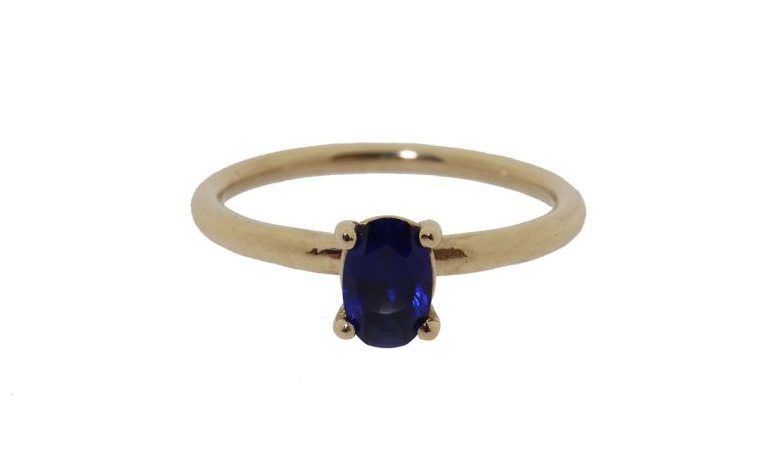 Indigo - 14 karaat gouden saffier dames ring