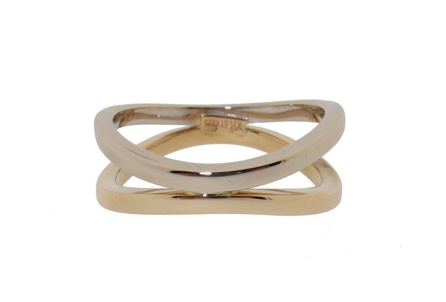 14 karaat bicolor gouden dames ring