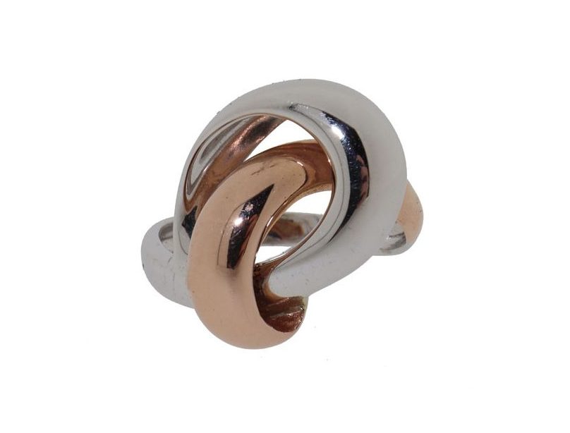 14 karaat bicolor gouden knoop ring