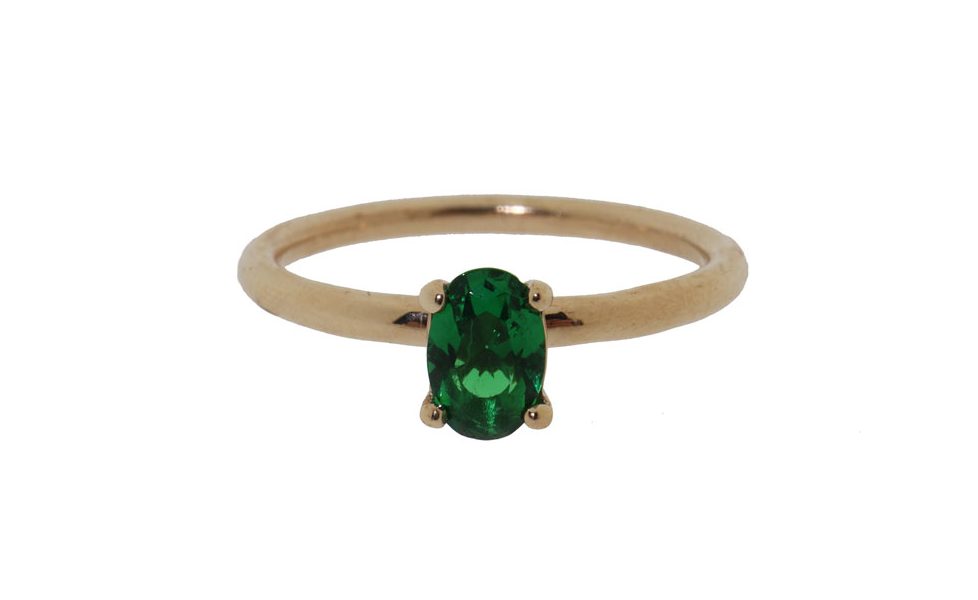 Emerald - 14 karaat gouden dames ring