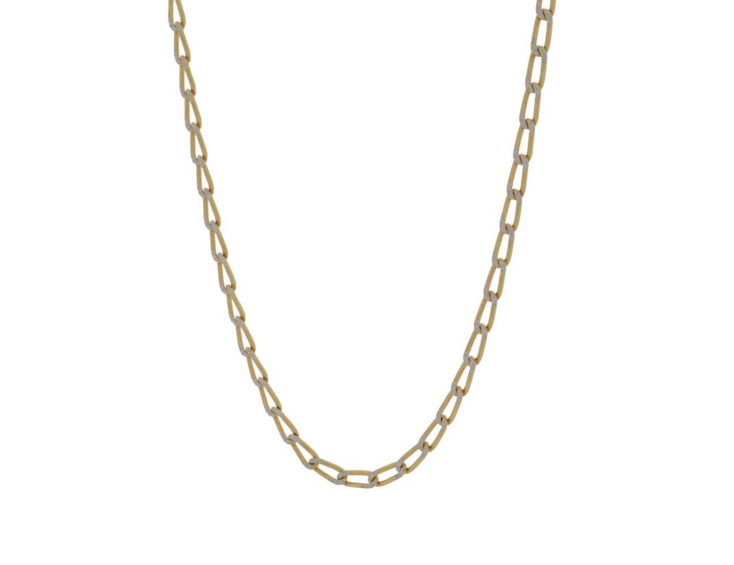 14K gouden gediamanteerde schakel ketting | 60