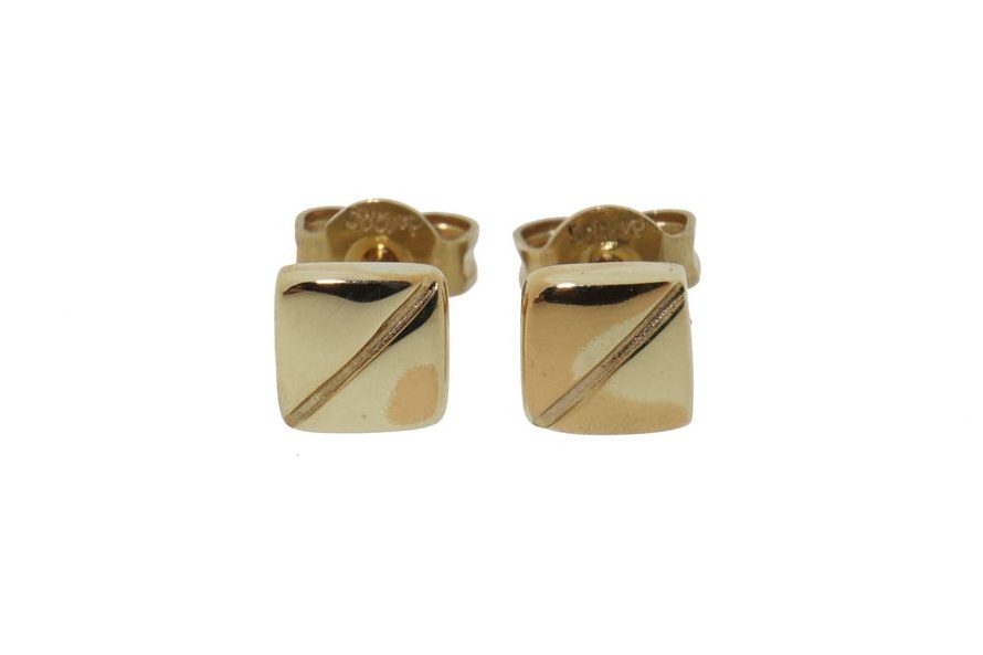 Square Studs | 14 karaat vierkante oorknopjes