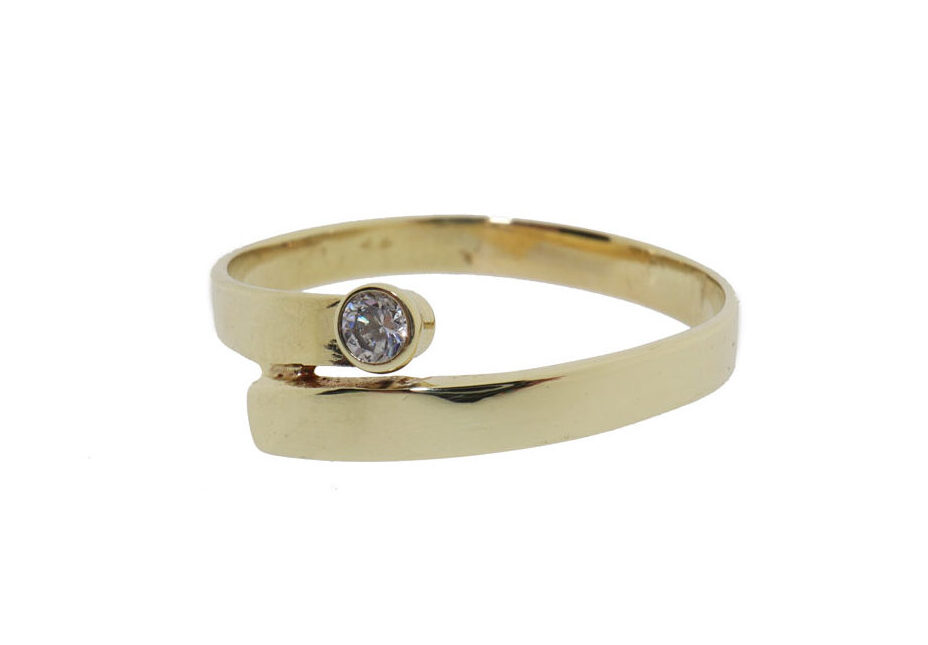 14 karaat gouden dames ring met zirkonia