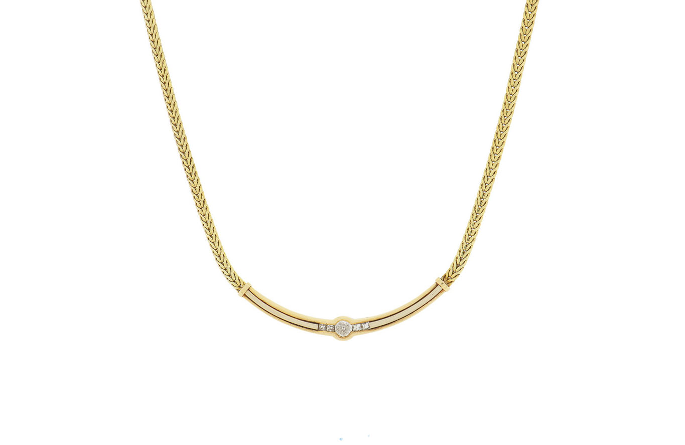 Gouden Dames Ketting Met Diamanten