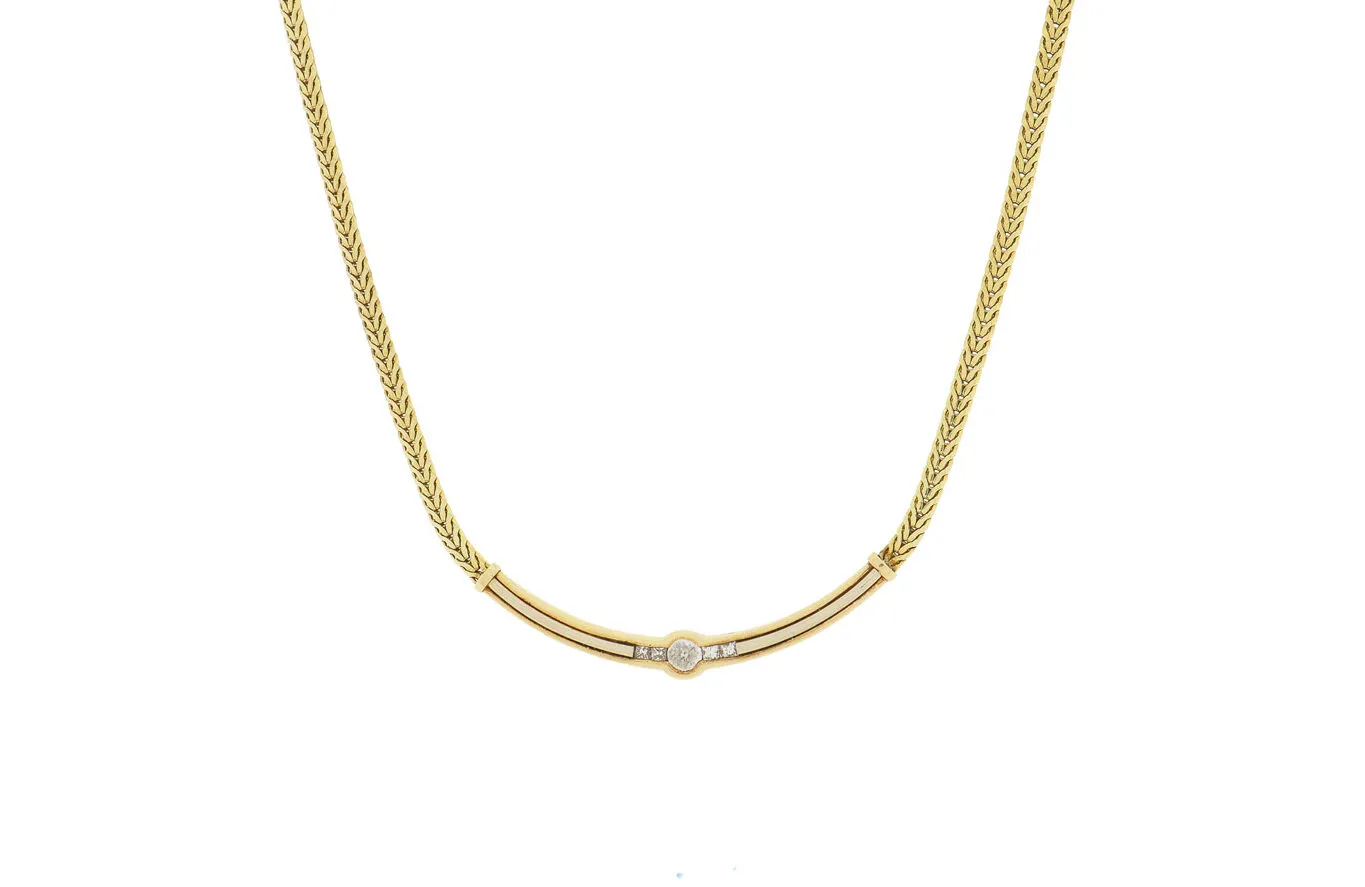 Gouden Dames Ketting Met Diamanten