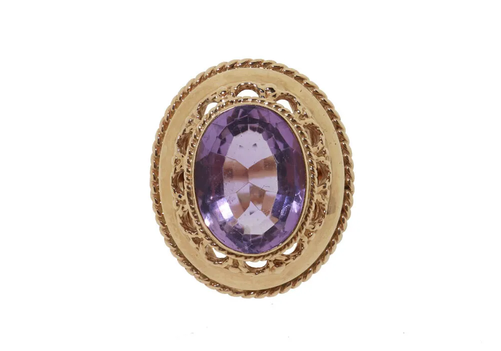 Vintage Gouden Ring Met Amethist