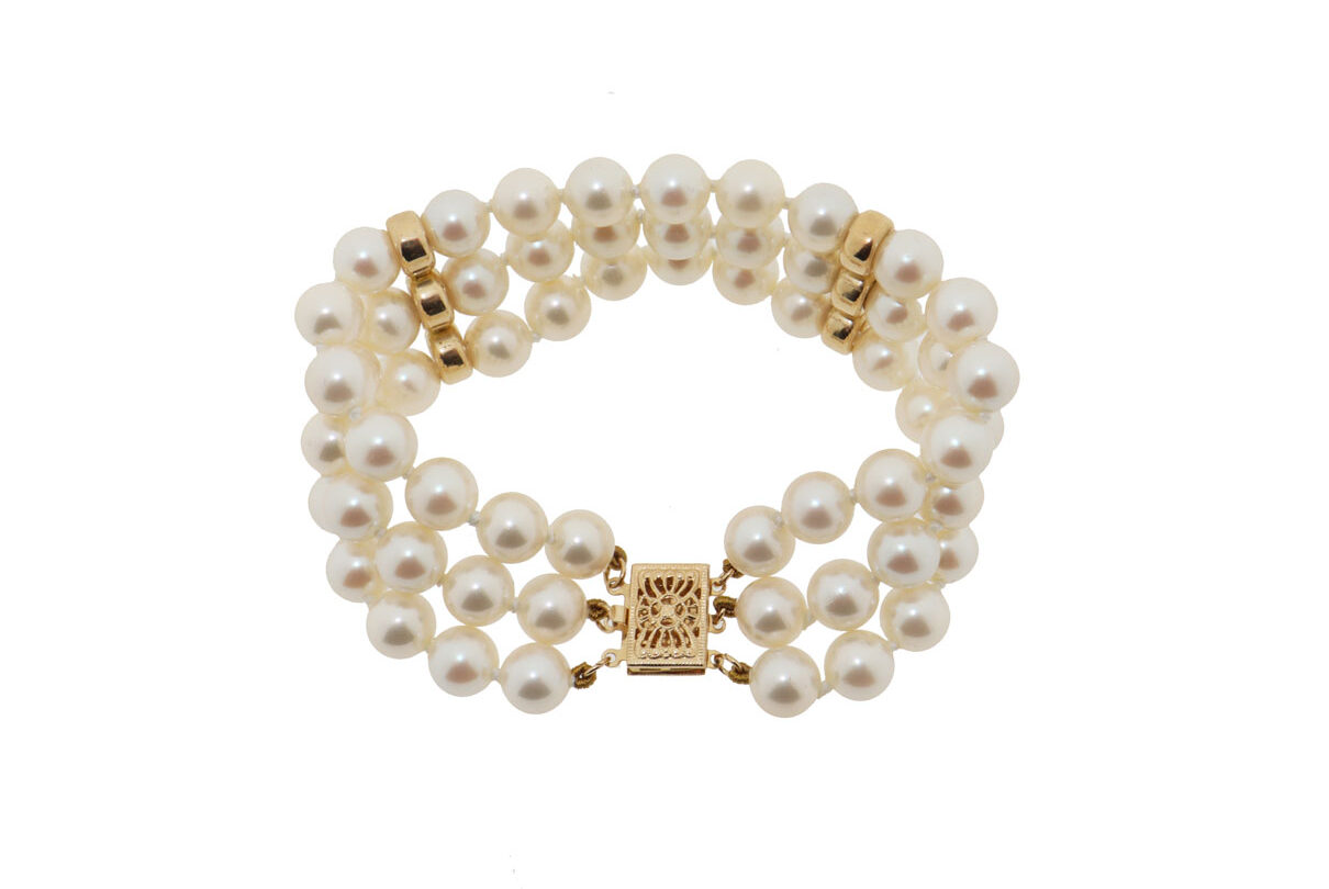 Vintage Shell Pearls Armband 14K Goud