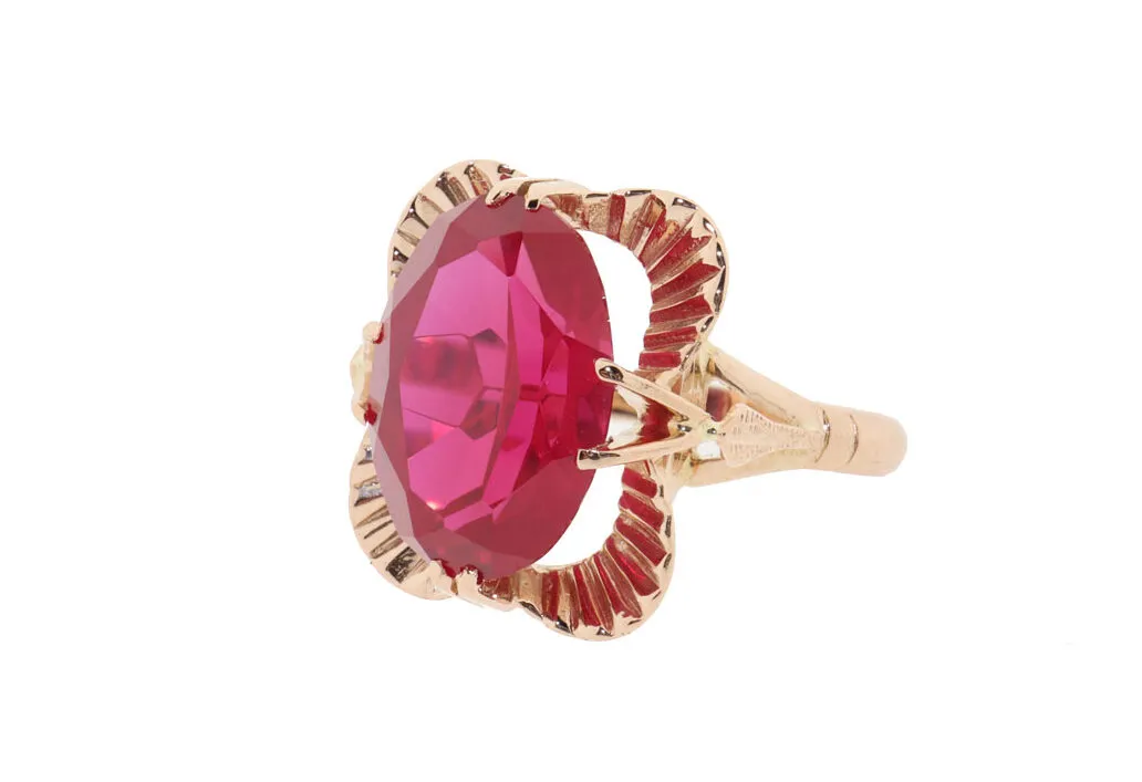 Gouden Ring Dames Robijn