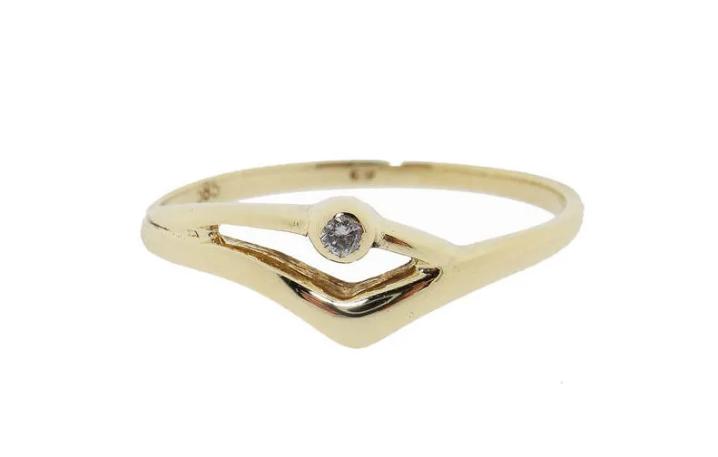 14 Karaat Gouden Ring Met Diamant