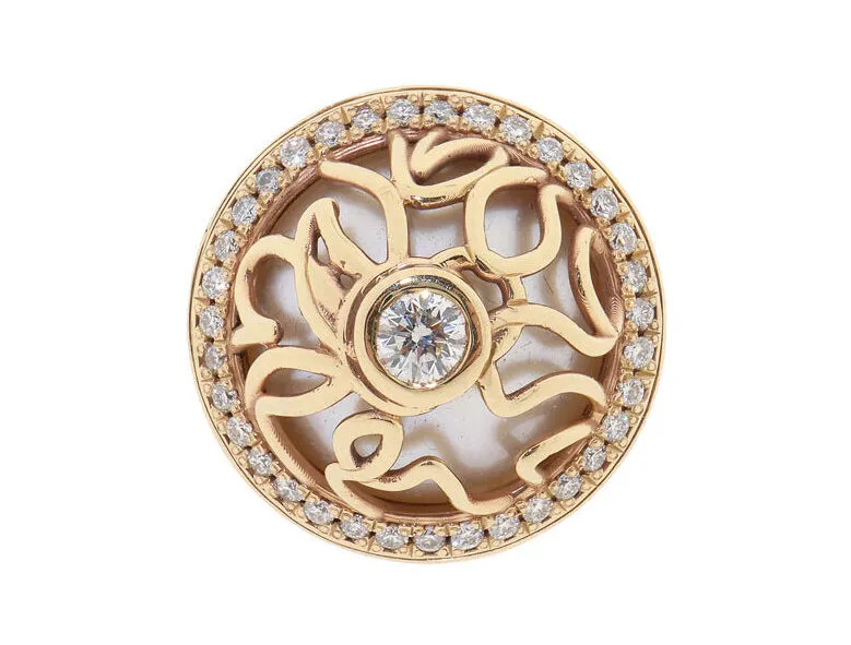 Exclusieve 14 Karaat Gouden Ring Met Parel En Diamanten