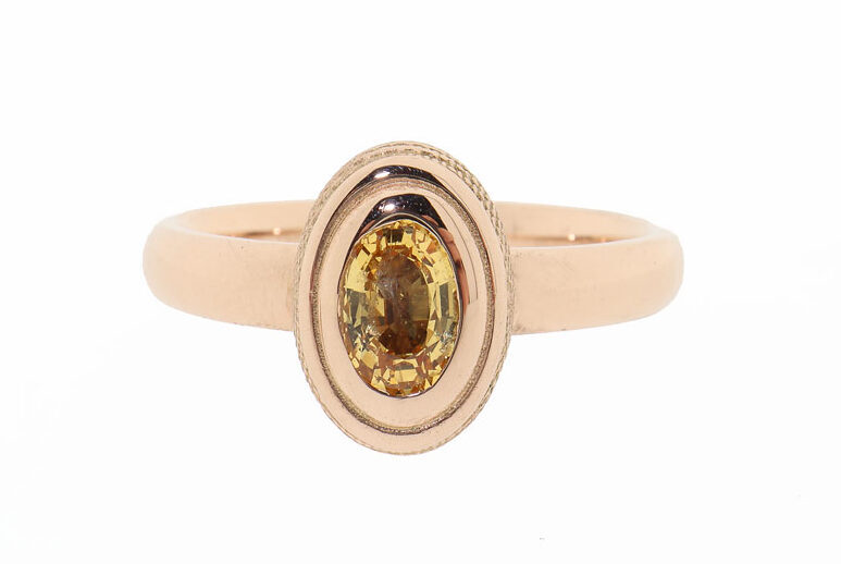 14 Karaat Gouden Ring Met Citrien Edelsteen