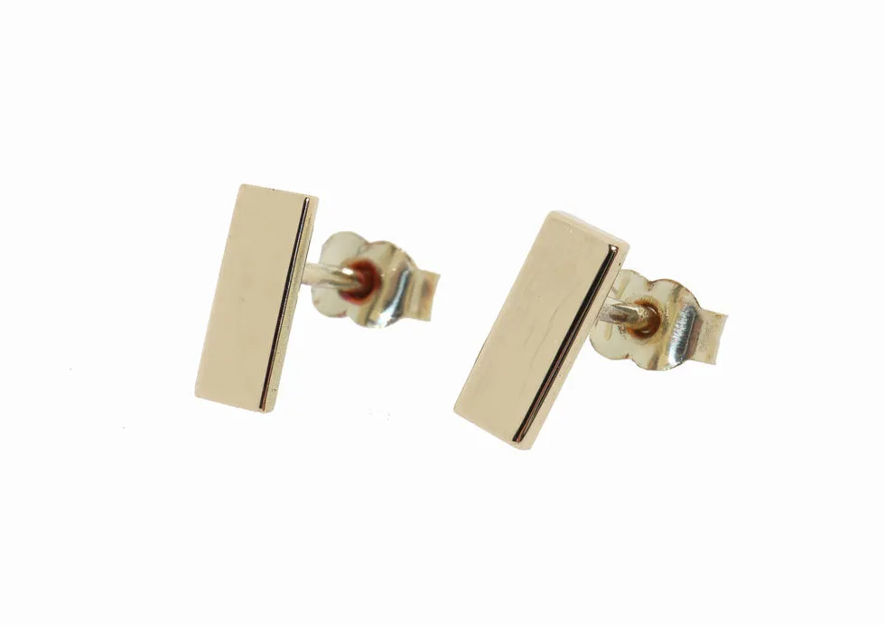 Rectangle | 14 Karaat Gouden Minimalistische Oorknopjes