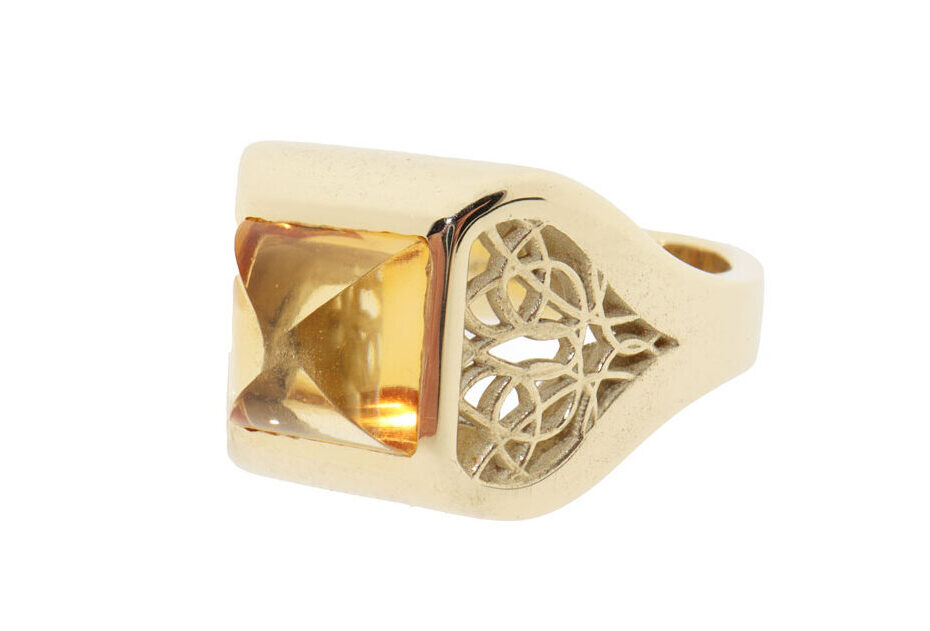 14 Karaat Gouden Ring Met Citrien Edelsteen