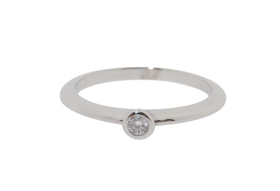 14 Karaat Witgouden Solitair Ring Met Diamant