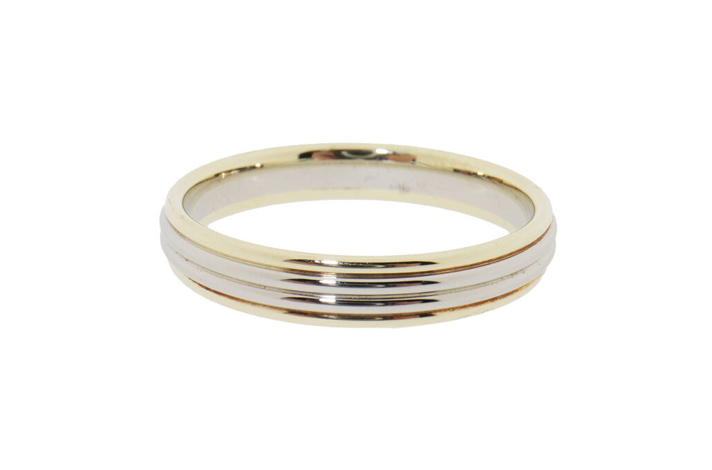 14 Karaat Bicolor Gouden Heren Ring