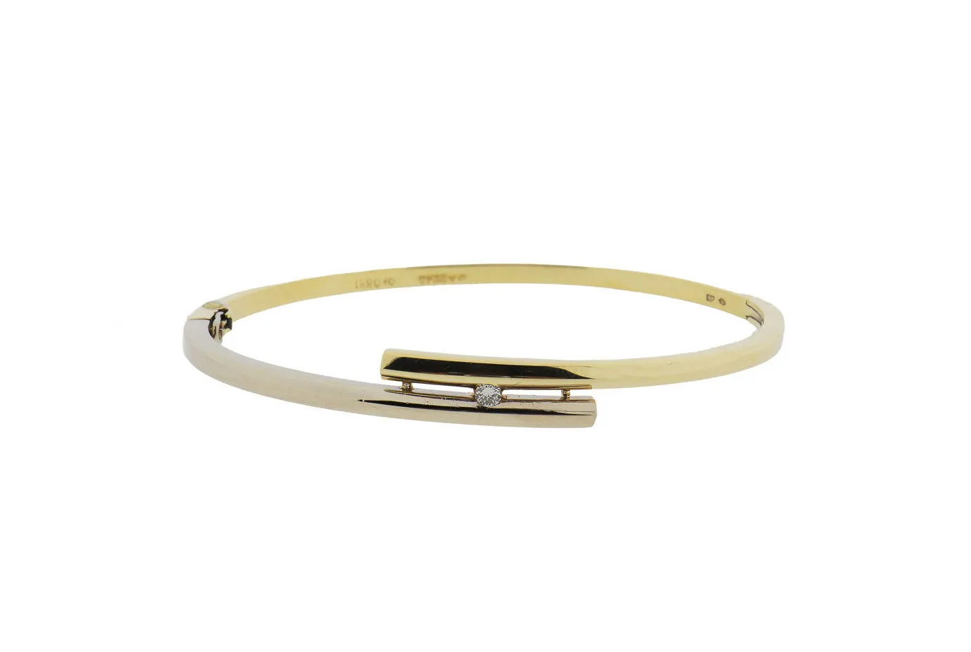 14 Karaat Gouden Slavenarmband Met Diamant