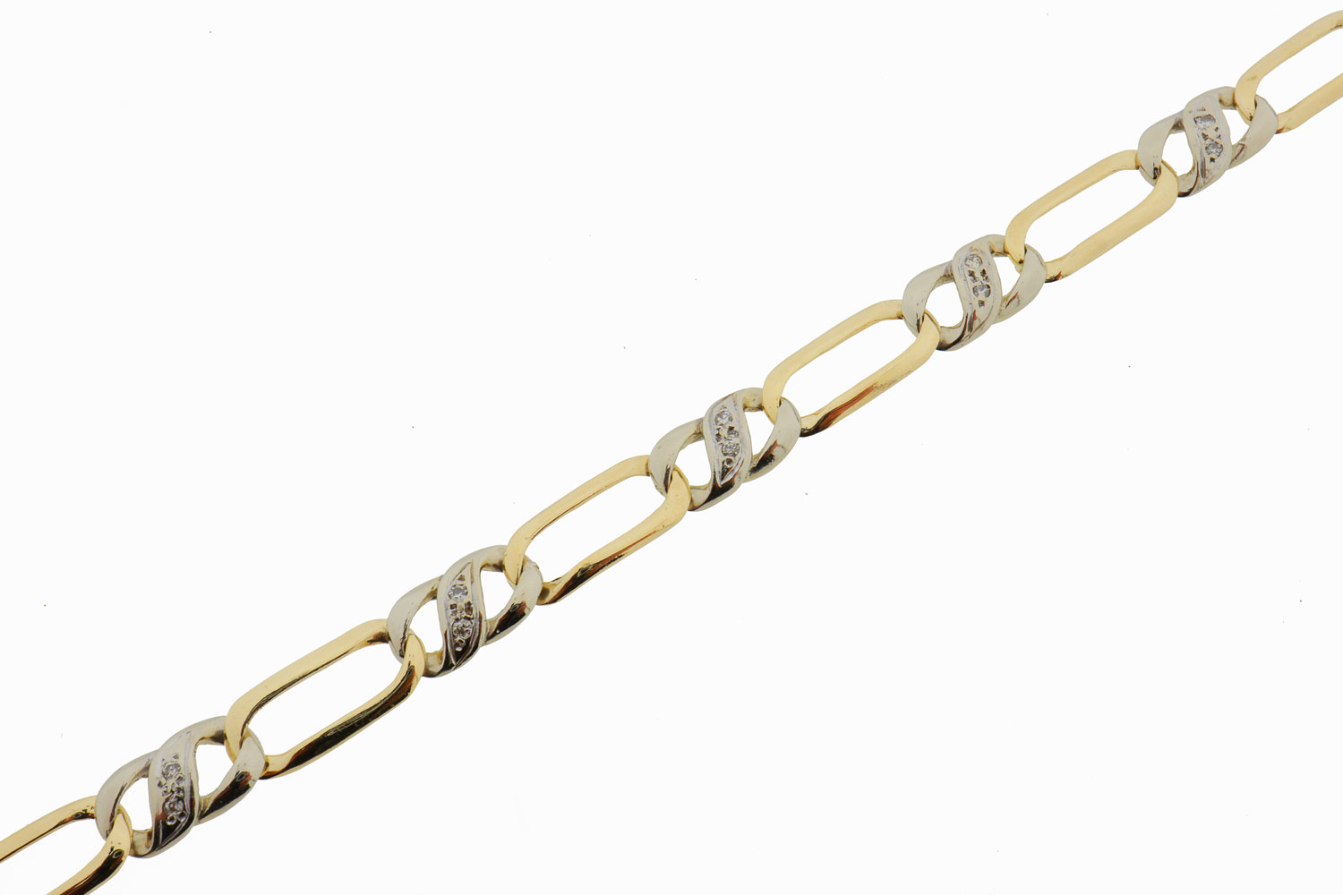 14 Karaat Gouden Heren Armband Met Diamanten