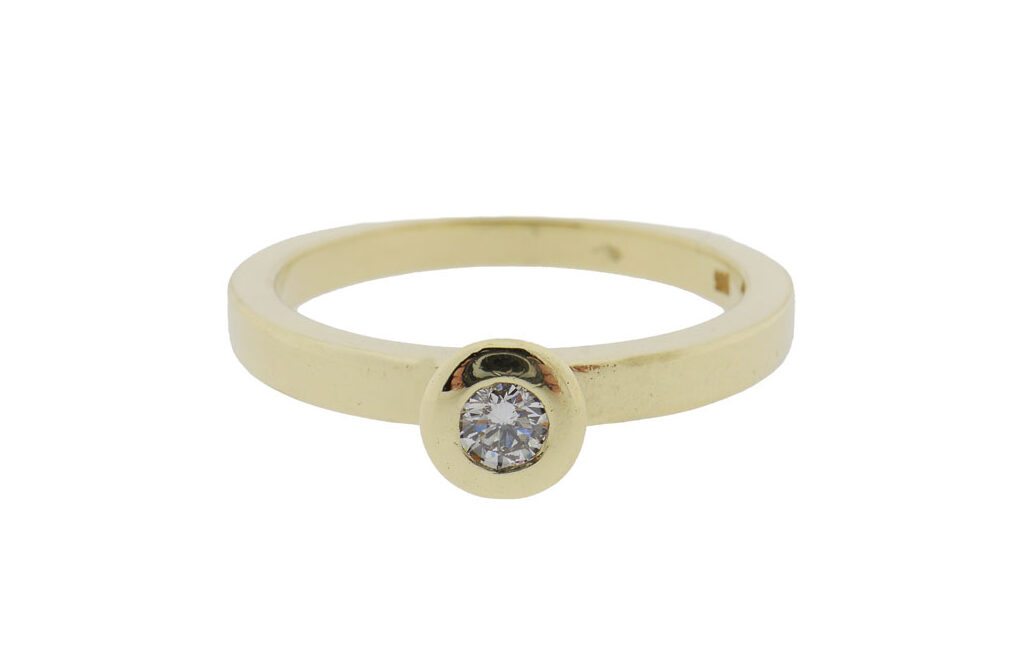 Gouden Solitair (Verlovings)Ring Met 0.10 Ct. Diamant | 14 Karaat