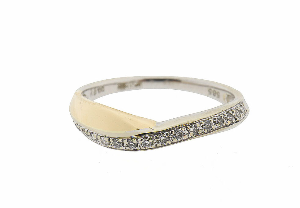 14 Karaat Gouden Dames Ring Met Diamanten