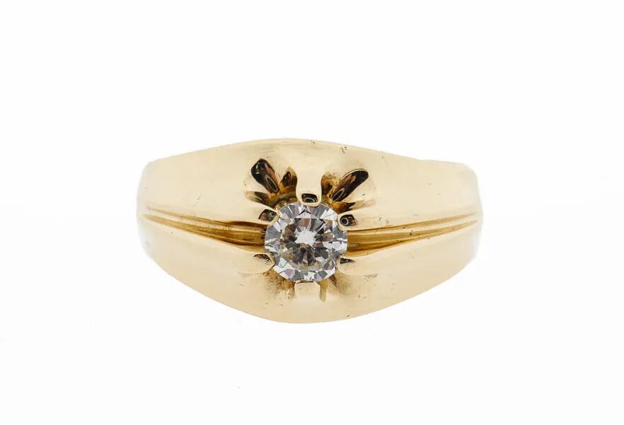 14 Karaat Gouden Ring Met 0.28 Karaat Diamant