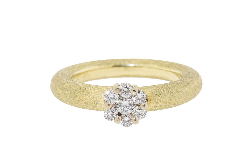 14 Karaat Massief Gouden Diamanten Dames Ring