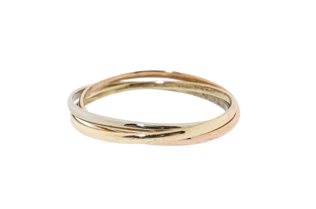 14 Karaat Gouden Smalle Trinity Ring