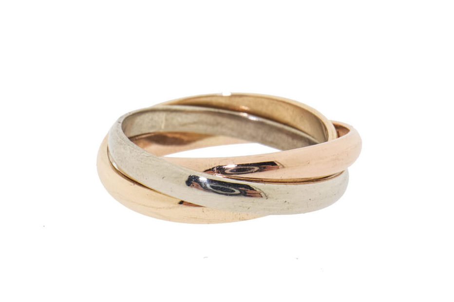 14 Karaat Gouden Brede Trinity Ring