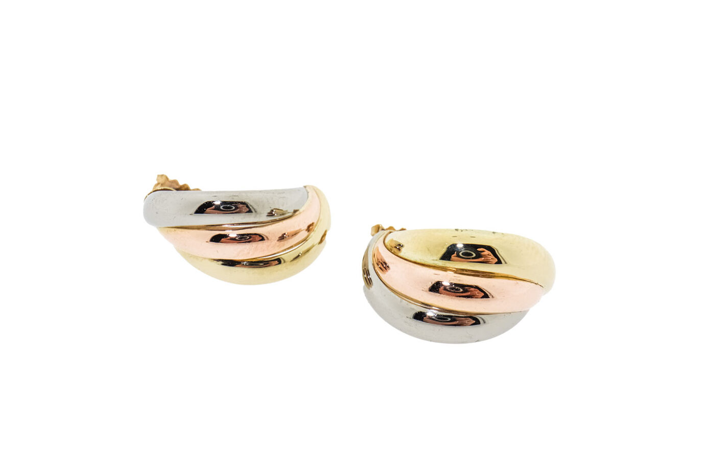 Bold Studs | 14 Karaat Tricolor Gouden Oorbellen