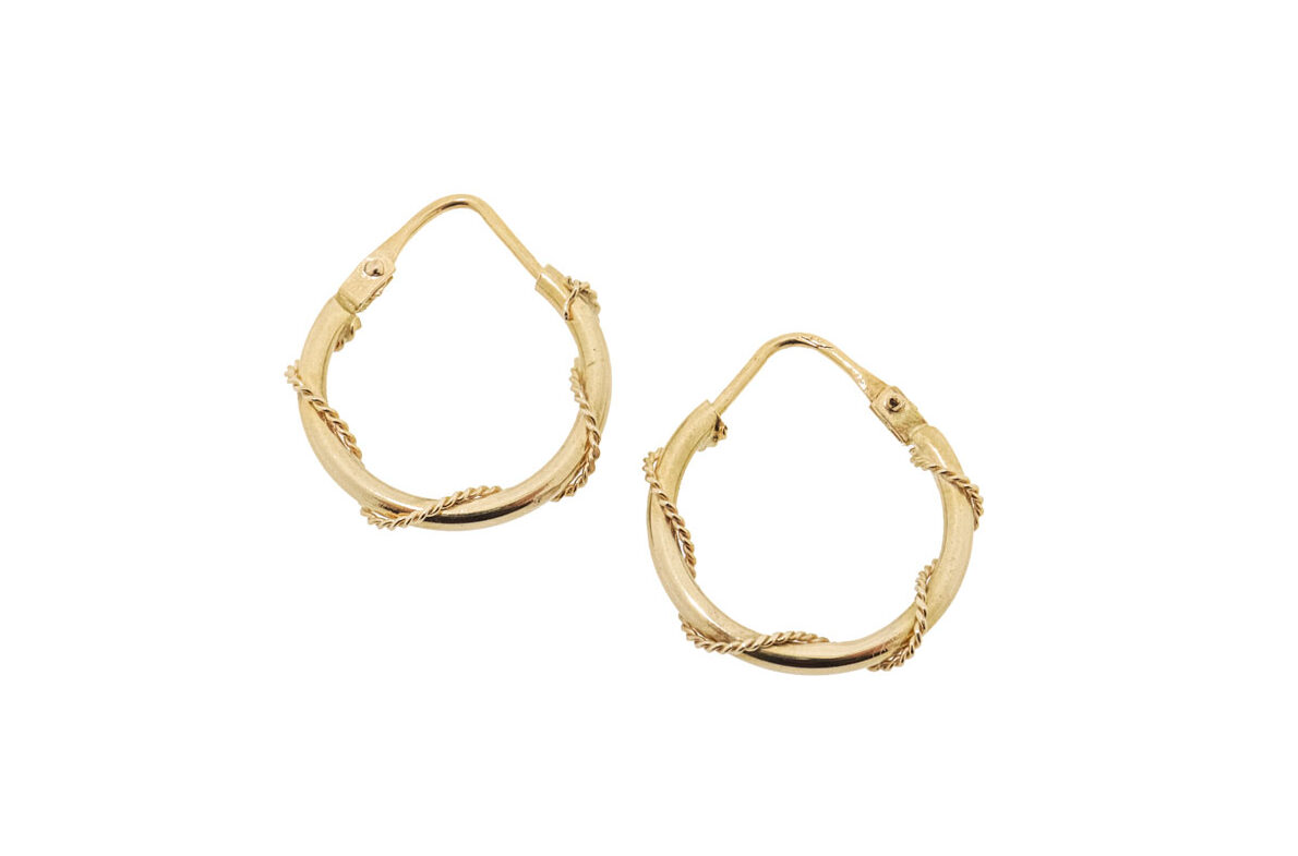 Rope Hoops | 18 Karaat Gouden Oorringen