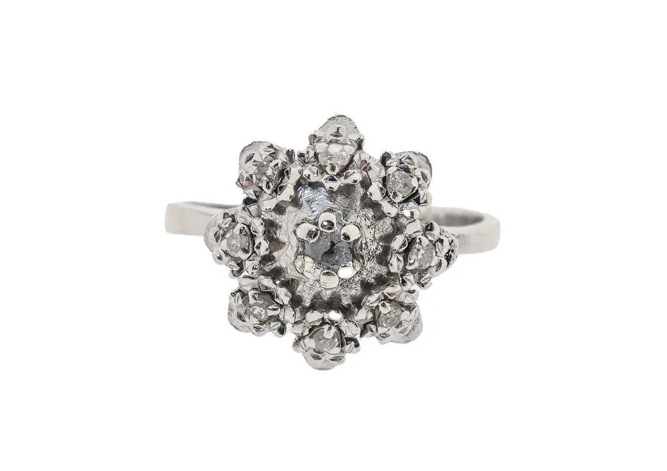 14 Karaat Witgouden Vintage Dames Ring