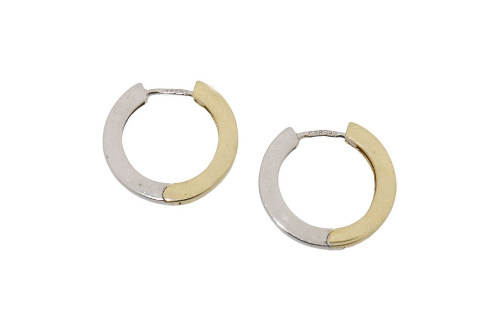 Two Way Hoops | 14 Karaat Medium Gouden Oorringen