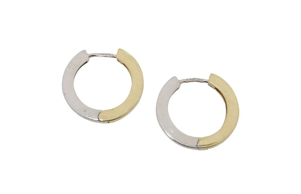 Two Way Hoops | 14 Karaat Medium Gouden Oorringen