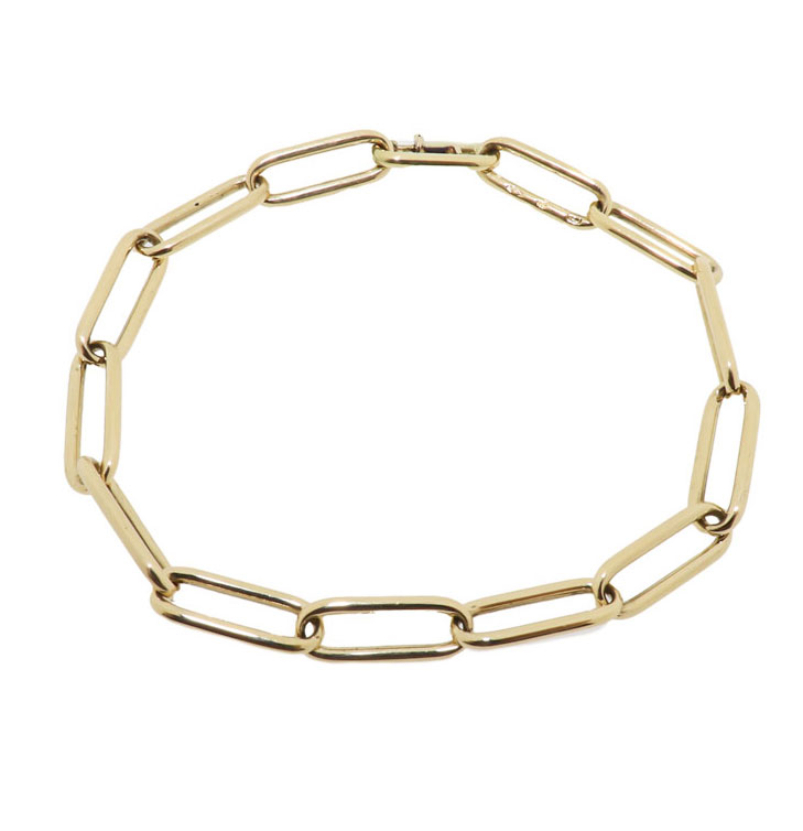 Paperclip | 14 Karaat Gouden Closed Forever Armband 