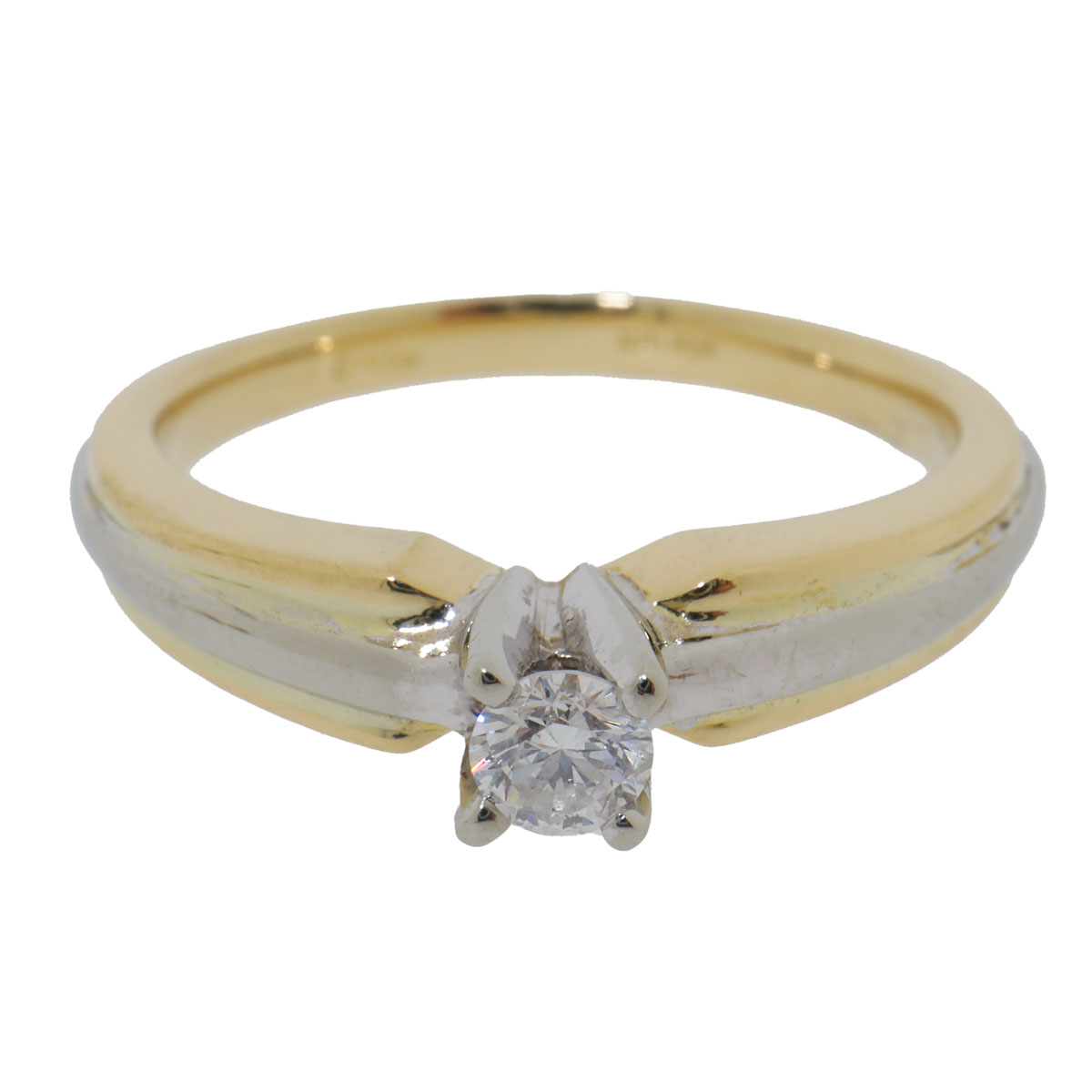 18 Karaat Bicolor Gouden Solitair Ring 