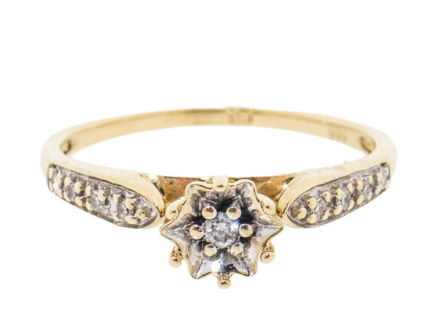 14 Karaat Vintage Diamanten Dames Ring 