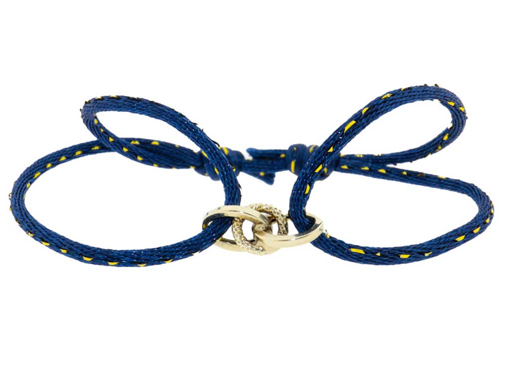 Triple Knot | 14 Karaat Gouden Satijn Koord Armband 