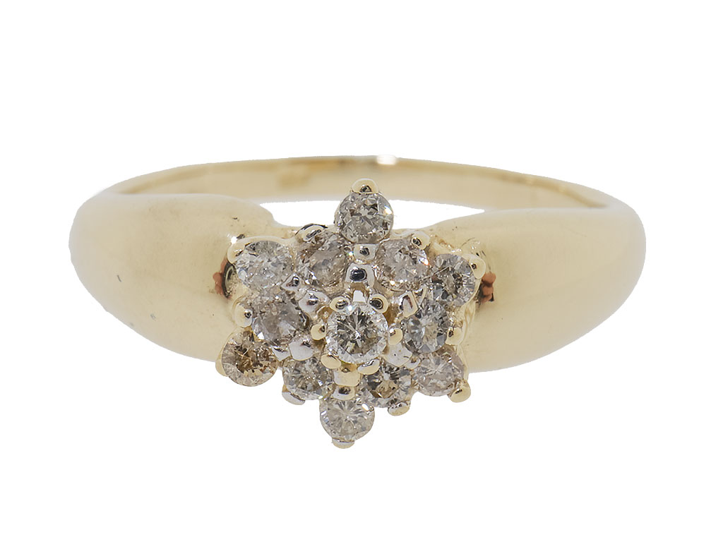 Diamond Flower | 14 Karaat Gouden Diamanten Ring 