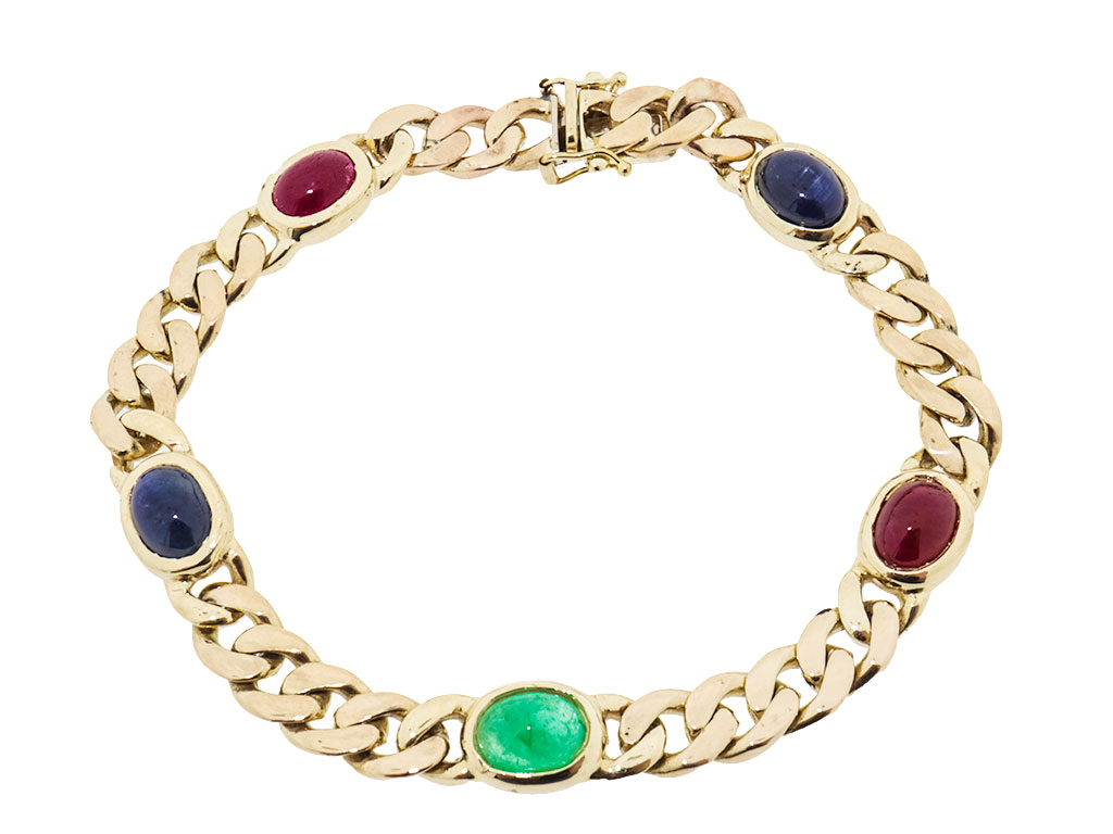 Colorful Maxima | 14 Karaat Gouden Edelstenen Armband 